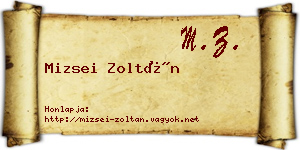 Mizsei Zoltán névjegykártya
