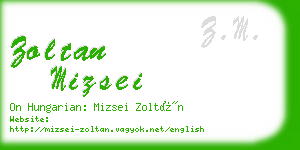 zoltan mizsei business card